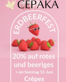 ab heute
20% auf alles rote und beerige
Am Samstag 13.06.2026
11:00 bis 20:00 Uhr
frische Crêpes und Erdberen mit Toppings vor der Boutique
In der Boutique beerige Begrüßung
#cepakakarlsruhe
#damenmode
#karlsruhe
#fashionstyle
#windowshopping
#die_stadtmitte_club_konzerte