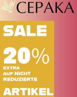 Sommerschlussverkauf 
bei CEPAKA Waldstr. 42
20% extra auf alle nicht reduzierte Artikel
Gilt auch für Accessoires wie Schmuck, Schals, Boleros ….
Wir freuen uns auf Ihren Besuch 
in unserer klimatisierten Boutique
Das Team von CEPAKA
#cepakakarlsruhe
#damenmode
#karlsruhe
#fashionstyle
#windowshopping
#die_stadtmitte_club_konzerte
@baliweekend.karlsruhe_ @kai_karlsruhe
#diestadtmitte
#karlsruheerleben
#visitkarlsruhe
#kulturbuero_ka
#kulturinkarlsruhe
#sale